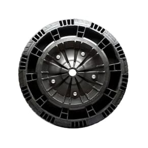 Roda Completa Pneu Maciço 14" = 335mm - Eixo 1" - Com Rolamento Plano - Pneu Flex