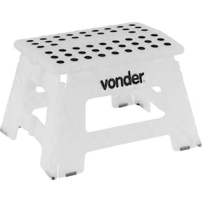 Banqueta Plastica Dobravel 220mm Branca Alça Vonder 150kg