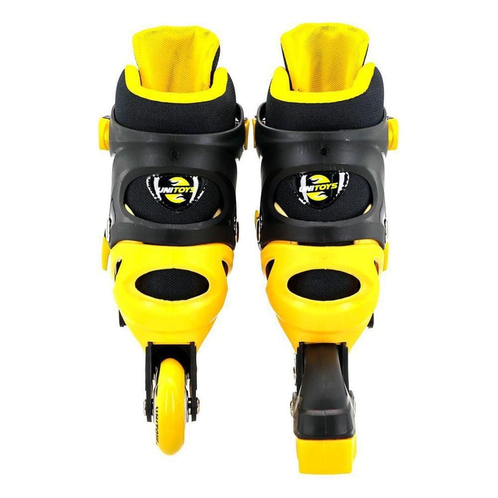 Patins In Line Infantil Com Proteção Preto 4 Rodas 34-37
