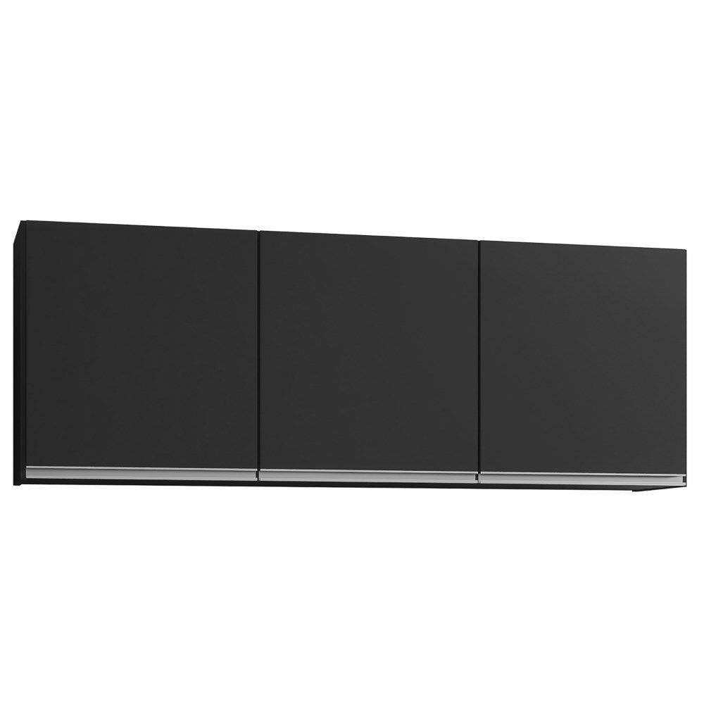 Armário Aéreo 150cm 3 Portas Argélia Preto - Lumil