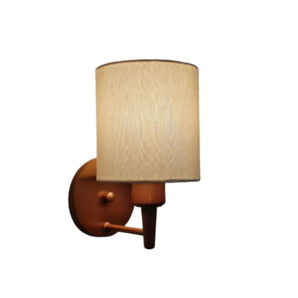 Arandela Cilíndrica Base Cobre 14x15cm Algodão Crú Bivolt