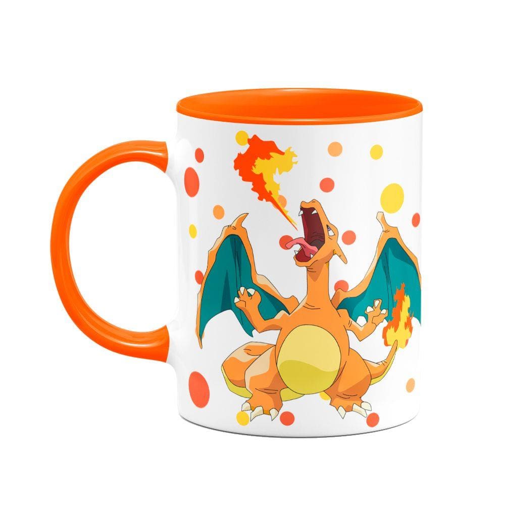 Caneca Pokémon - Charizard B-orange
