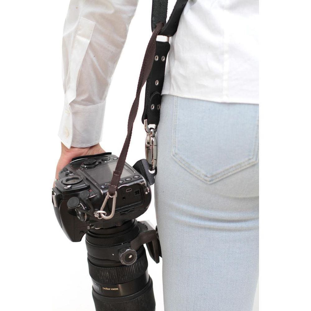 Alça Dupla New Slim Em Couro Cameras Dslr Double Strap Preta