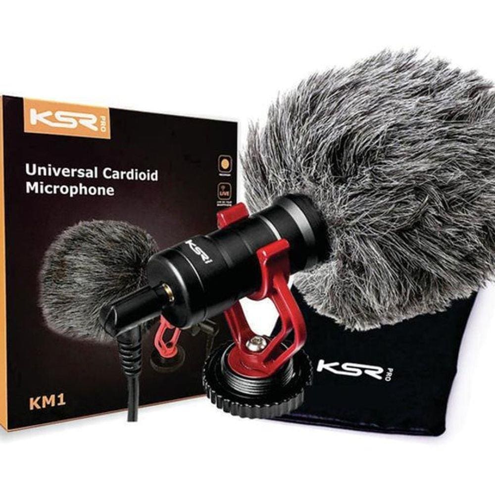 Microfone Para Câmera E Celular Ksr Pro Km1 Cardiode