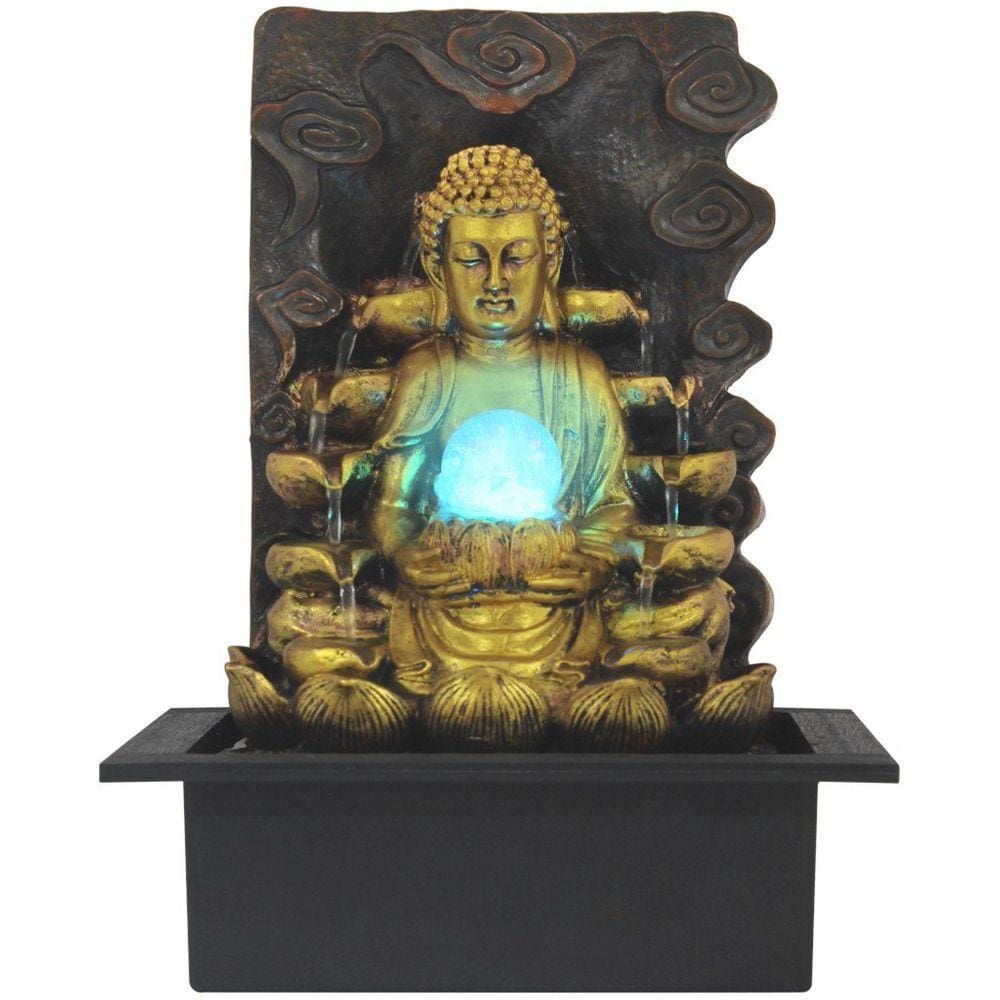 Fonte D`água Buda Cascata Grande Com Luz De Led - 220V