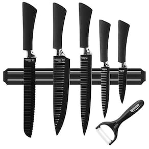 Kit Jogo De Facas Aço 6 Peças + Suporte De Parede Magnético