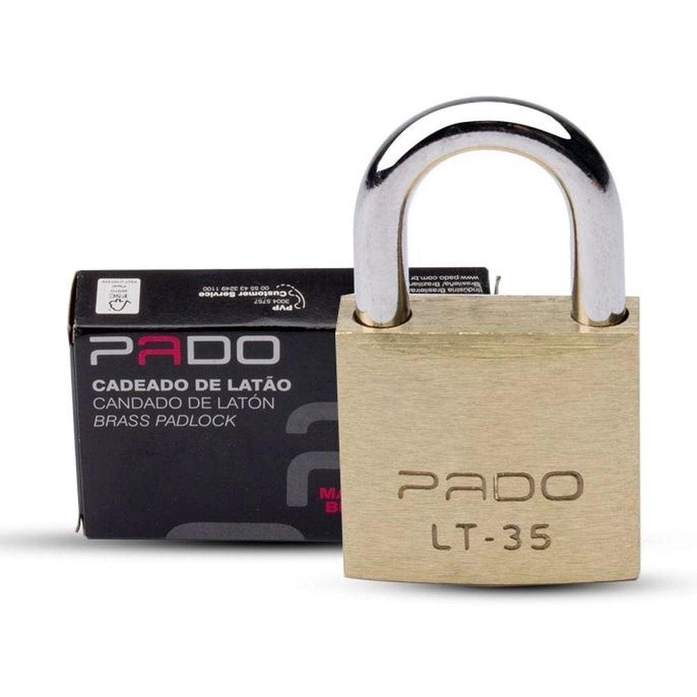 Kit 5 cadeados latão 35 mm pado dourado