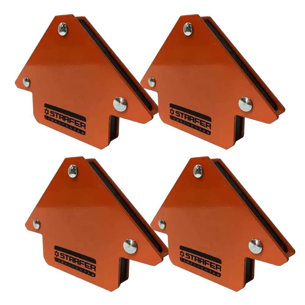 Kit 4 Esquadro Magnético 12kg 3 Ppol. (75mm) Starfer