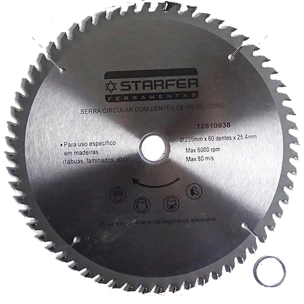 Serra circular para madeira widea 9.1/4 x 60 Dentes Starfer