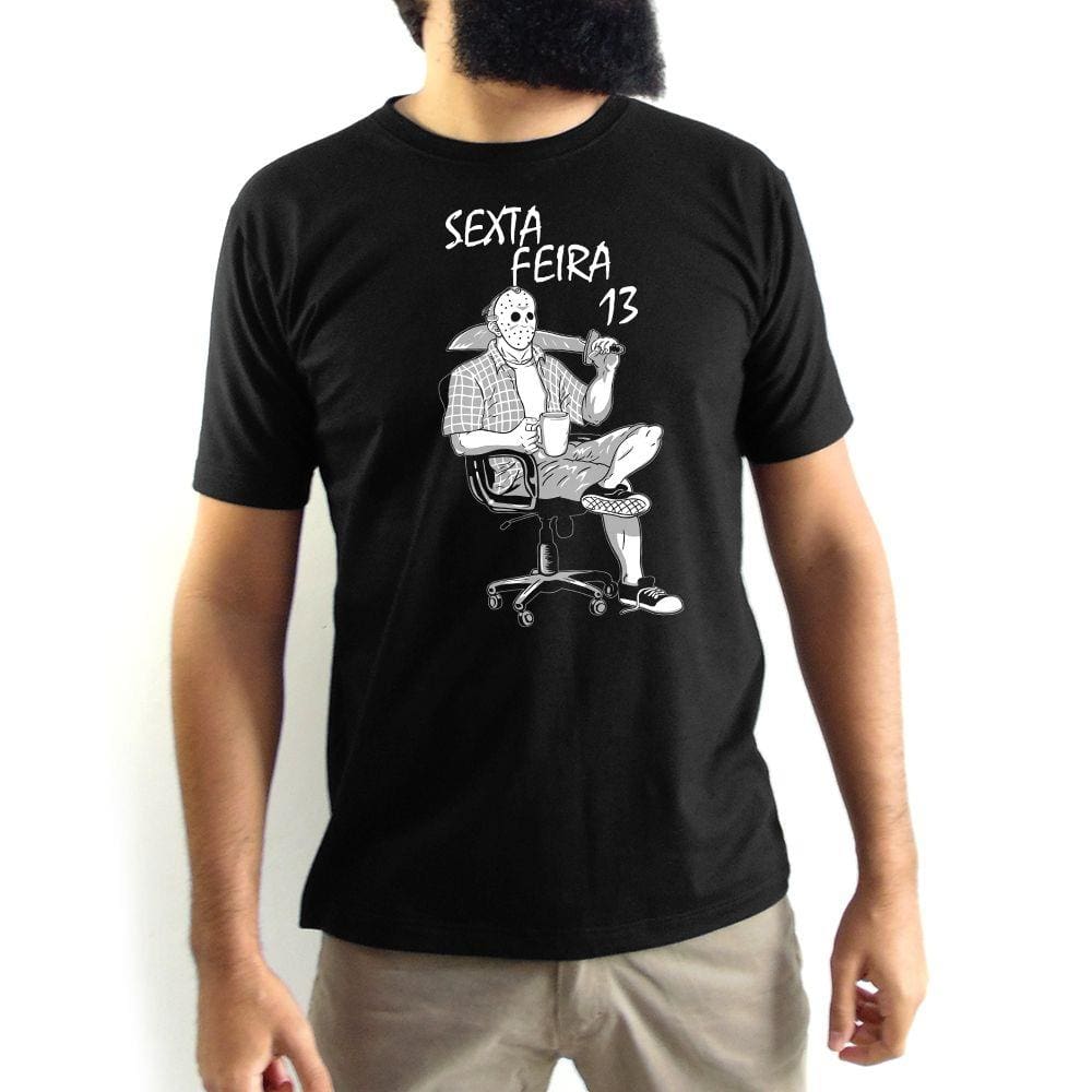 Camiseta Masculina Jason Sexta-Feira 13 Preta