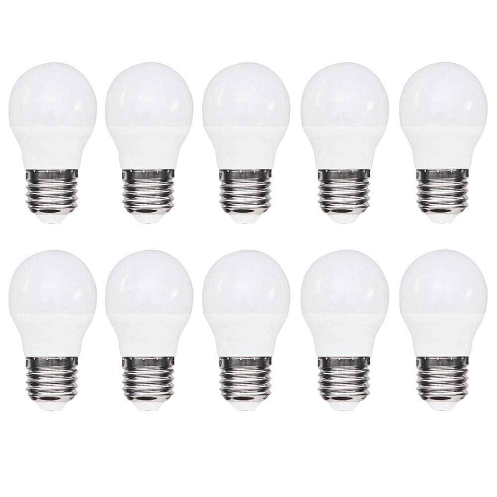 Kit 10 Lâmpadas Led Bolinha 3W 3000K (Branco Quente)
