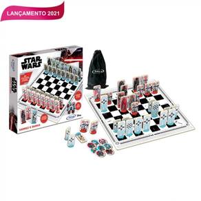 Jogo De Xadrez E Dama Star Wars Madeira 53409 Xalingo