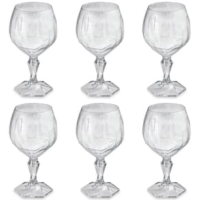 Conjunto 6 Taça Para Água Suco 350ml Plástico UZ Tango Transparente