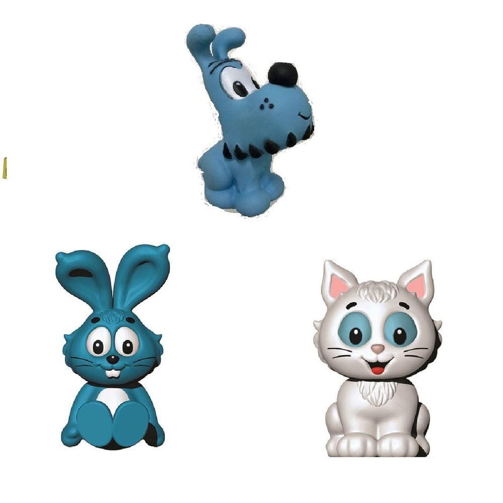 Kit 3 Mascotes Bidu Sansão Mingau Turma Da Mônica Adijomar
