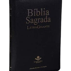 Livro Bíblia Sagrada Rc Letra Gigante Md - Com Zíper - Preta