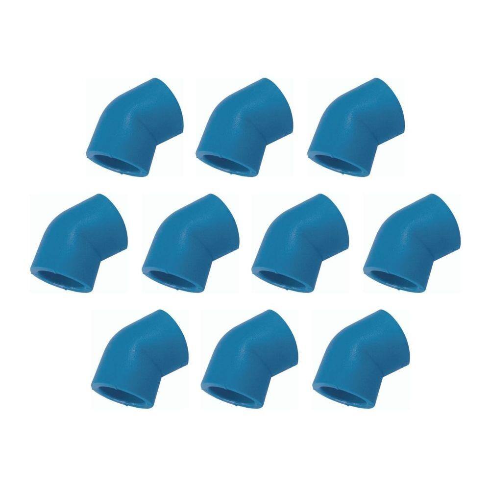 Kit Com 10 Peças - Joelho 45° Azul Ppr Para Ar Comprimido Topfusion Ø 50mm