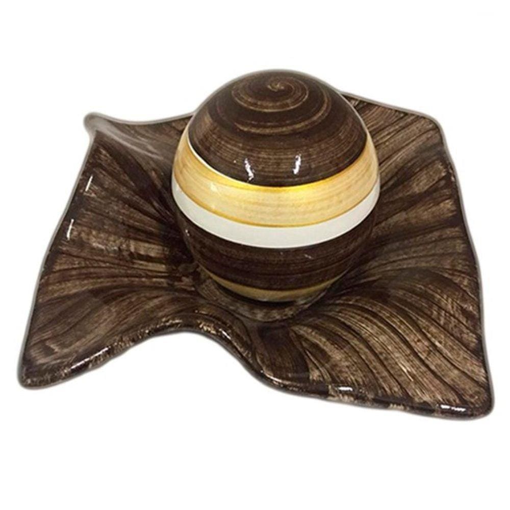 Enfeite Centro Mesa Prato E Bola Sala Decoração Em Ceramica