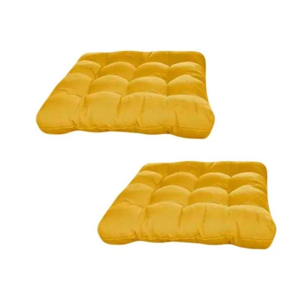 Jogo Kit 2 Almofada Para Cadeira Tecido Oxford 40x40cm Futon