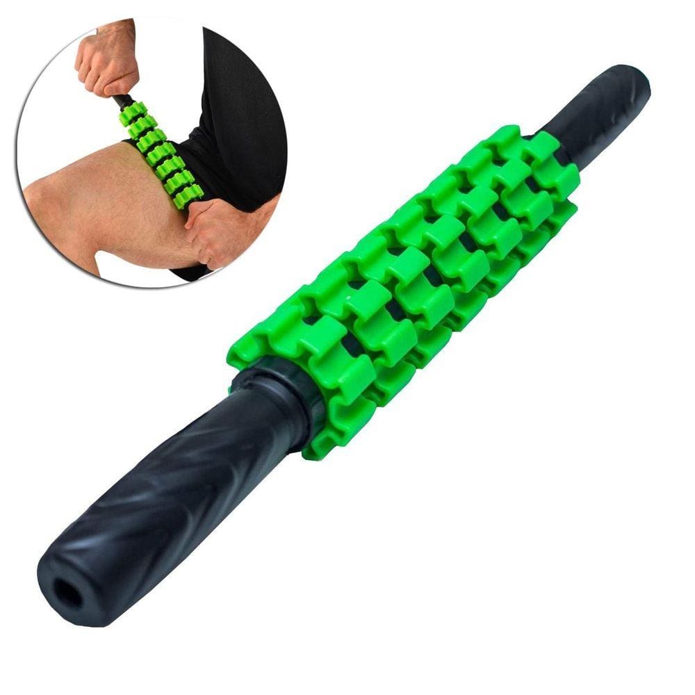 Bastao rolo Miofascial Massagem Liberaçao Yoga Pilates Verde exercicio