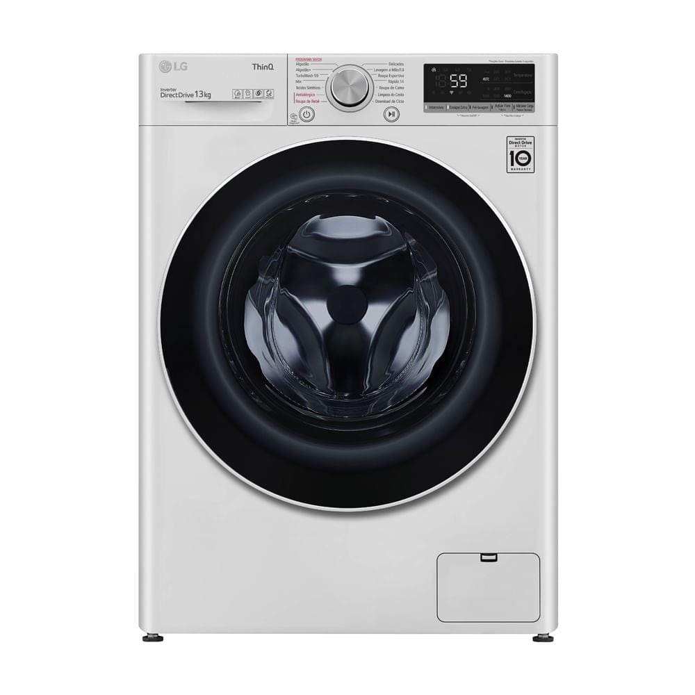 Máquina de Lavar Front Load Smart com Inteligência Artificial AIDD™ 13Kg LG VC4 FV5013WC4A Branca 220V - 220V