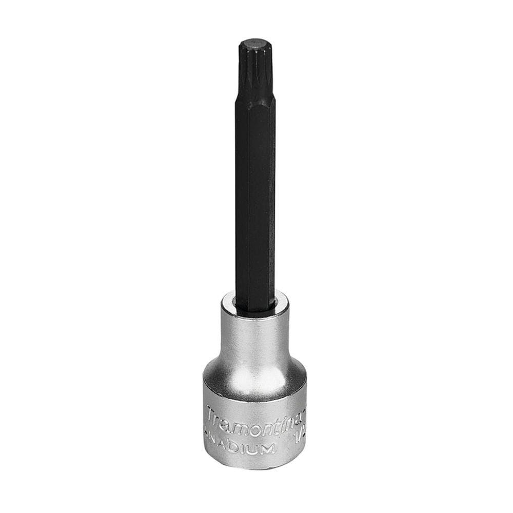 Soquete Longo em Aço Cromo Vanádio Ponta Multidentada 8 mm - Encaixe 1/2” Tramontina