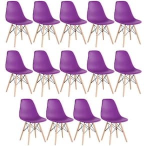 KIT - 14 x cadeiras Charles Eames Eiffel DSW - Base de madeira clara