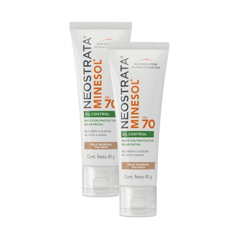 Kit 2 Protetor Solar Neostrata Minesol Oil Control FPS 70 Pele Morena 40g