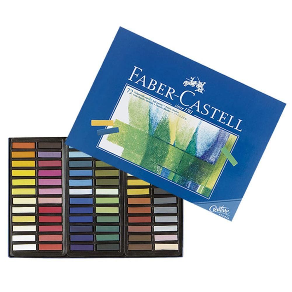 Giz Pastel Seco Macio Curto Quadrado Goldfaber Estojo com 72 unidades/70 cores Ref.128272 Faber-Castell