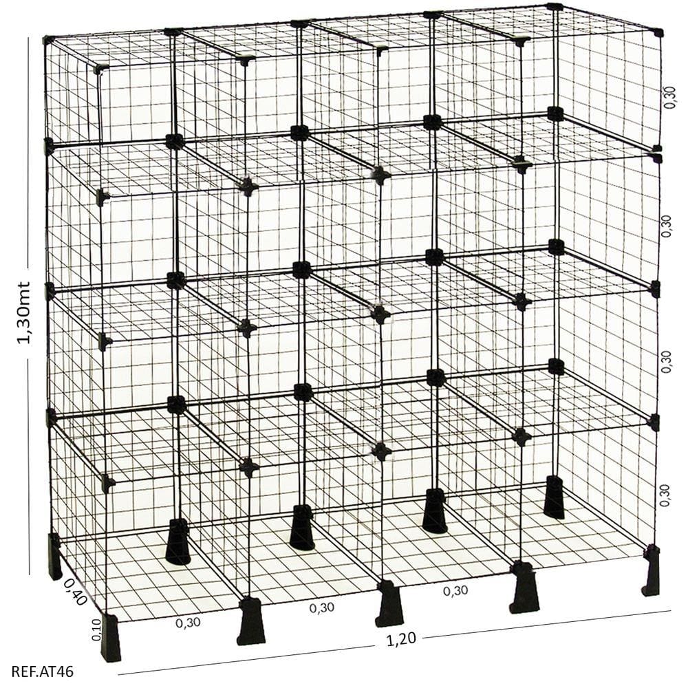 Balcão aramado preto- 1,30 X 1,20 X 0,40