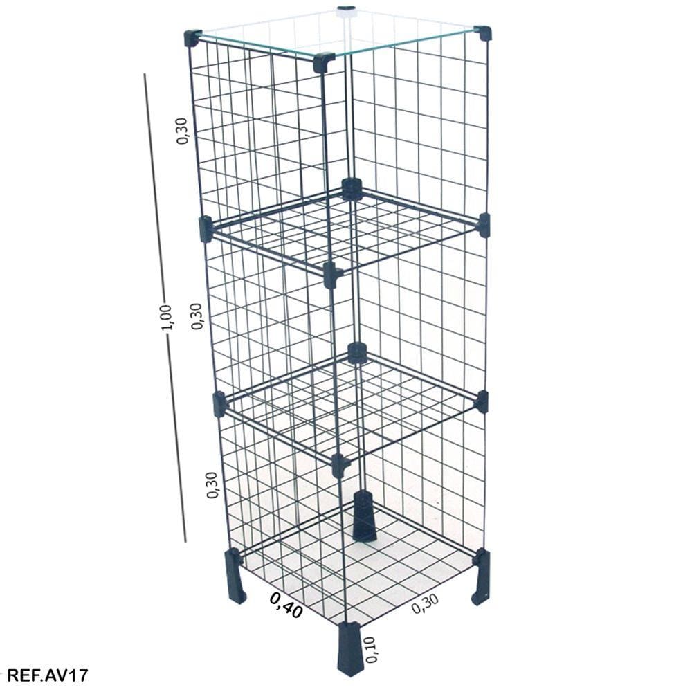 Balcão Aramado com Tampo de Vidro - 1,00 X 0,30 X 0,40