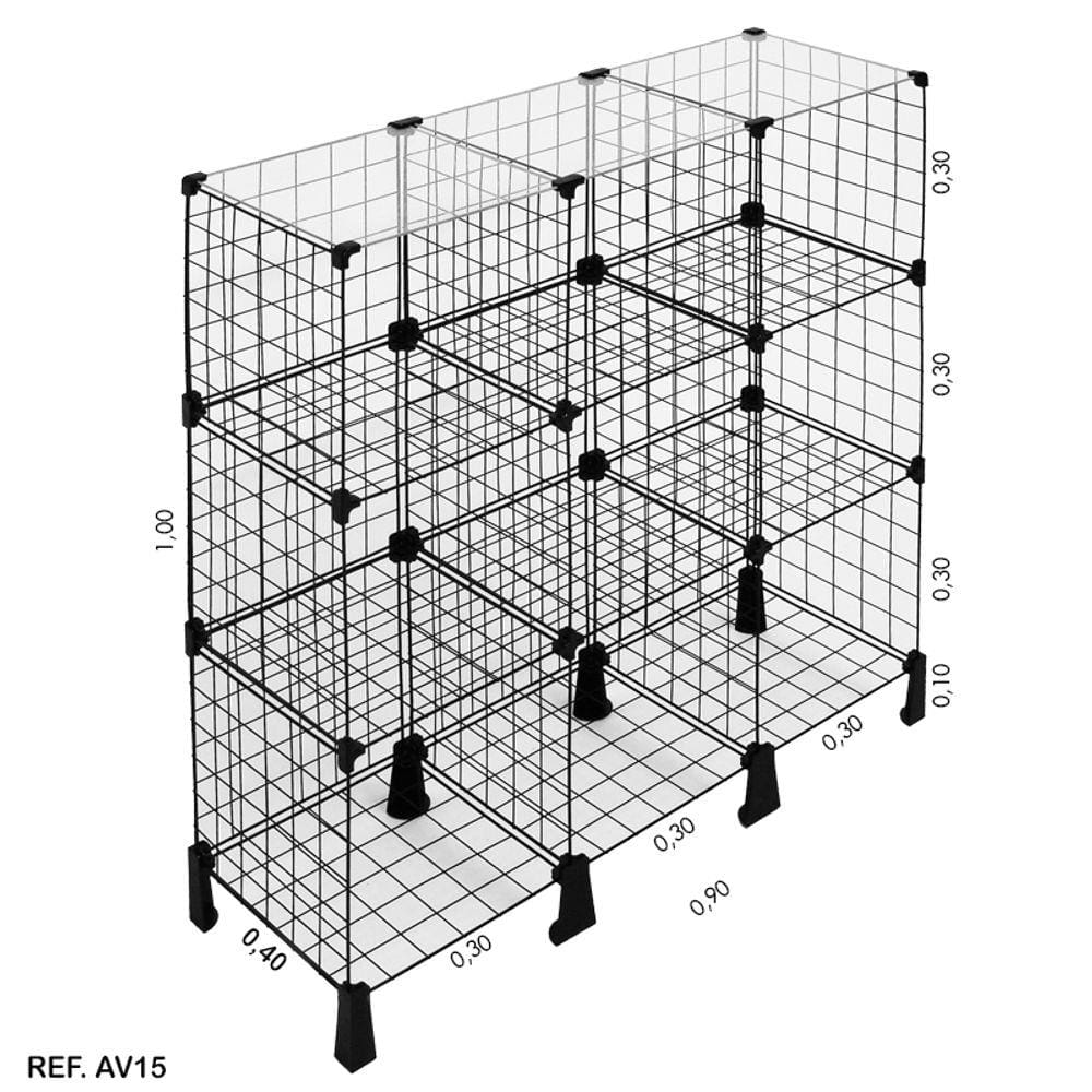 Balcão Aramado com Tampo de Vidro - 1,00 X 90 X 0,40