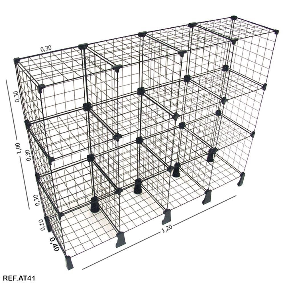 Balcão aramado preto - 1,00 X 1,20 X 0,40