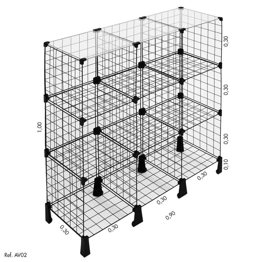 Balcão Aramado com Tampo de Vidro 0,90 x 1,00 x 0,30