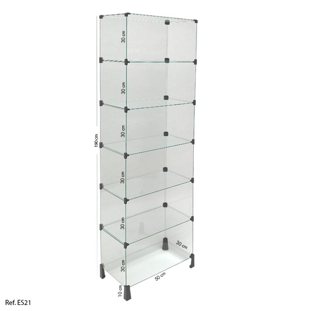 Estante de Vidro Modulado - 0,50 x 1,90 x 0,30