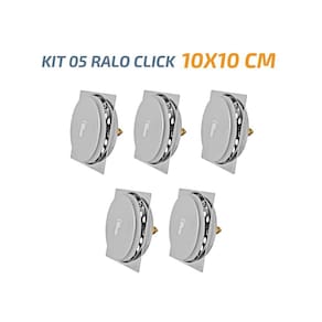 Kit 05 Ralo Click Quadrado 10X10 Inox Veda Cheiro E Insetos
