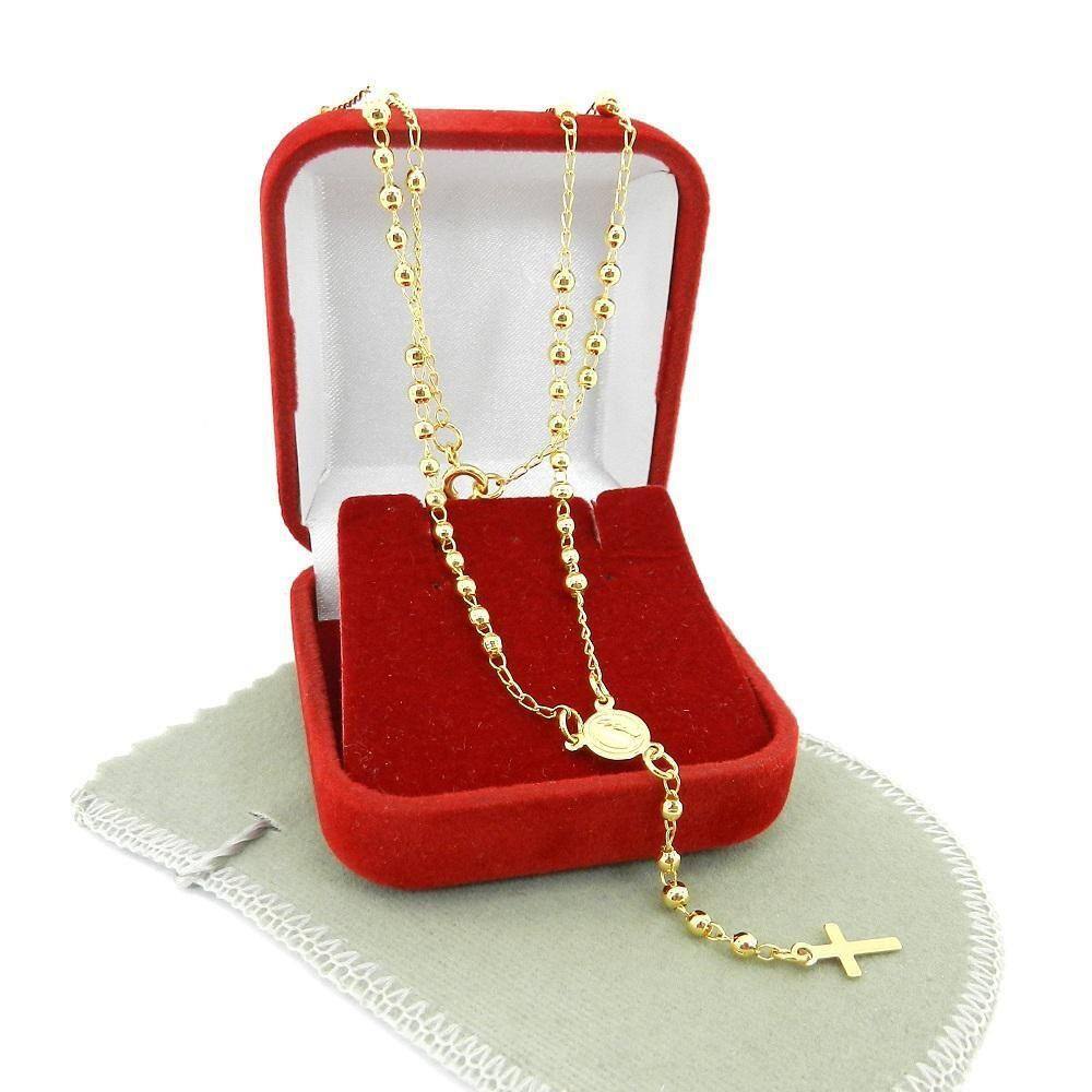 Terço Feminino 45Cm Folheado Ouro Gg146