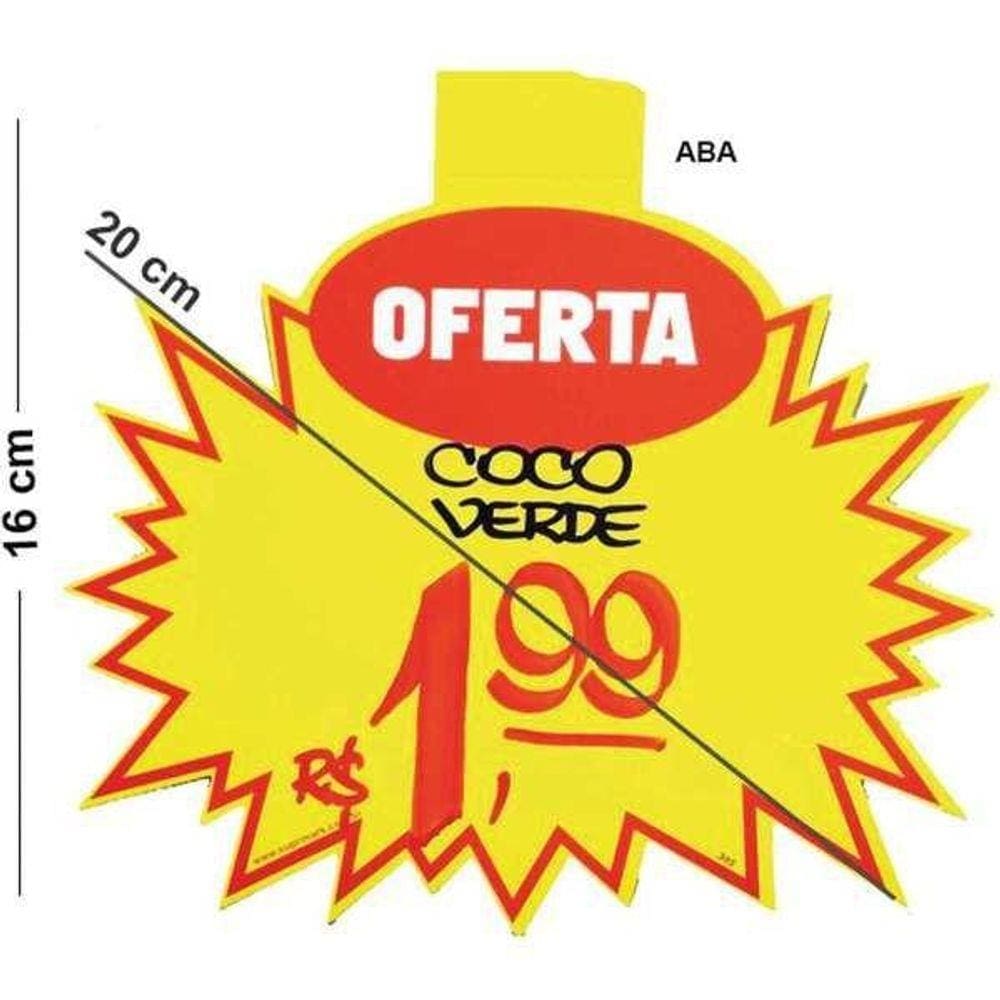 Cartaz Marcação Splash Oferta Amarelo 16X20Cm 100 Un Radex