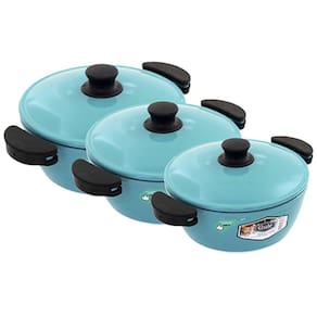 Kit Panelas Gulê Alumínio 900ml 1,45L 1,75L 3 Peças Turquesa