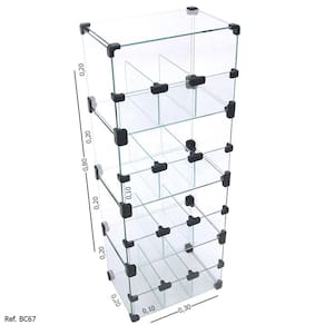 Baleiro Expositor Modulado em Vidro - 0,30 x 0,80 x 0,20