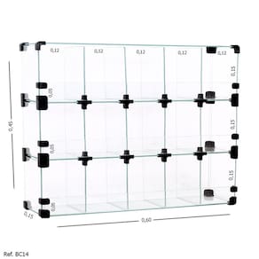 Baleiro Expositor Modulado em Vidro - 0,60 x 0,45 x 0,15