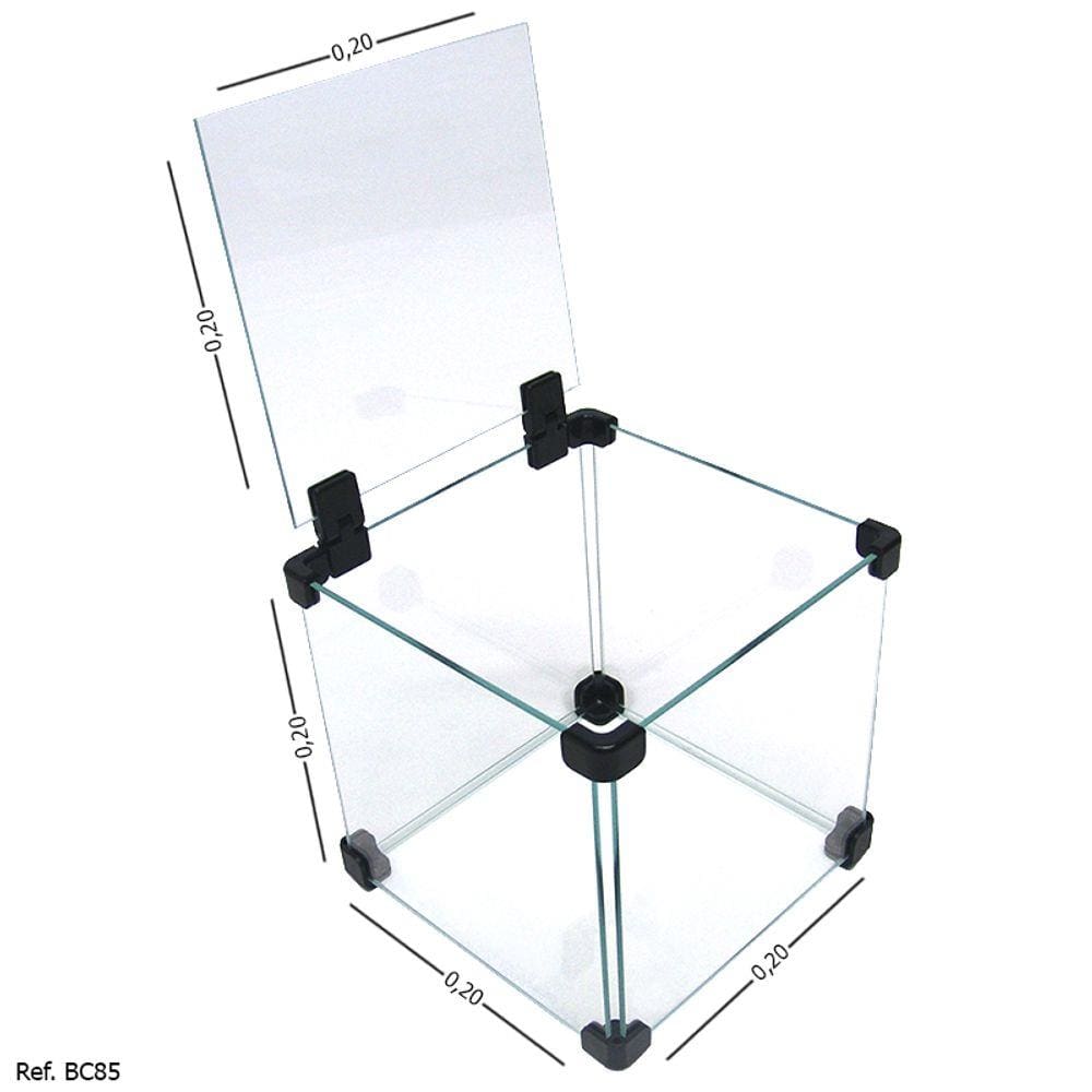 Caixinha de Vidro Modulado com Tampa - 0,20 x 0,20 x 0,20