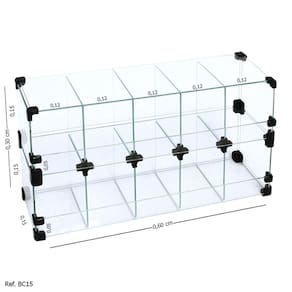 Baleiro Expositor Modulado em Vidro - 0,60 x 0,30 x 0,15