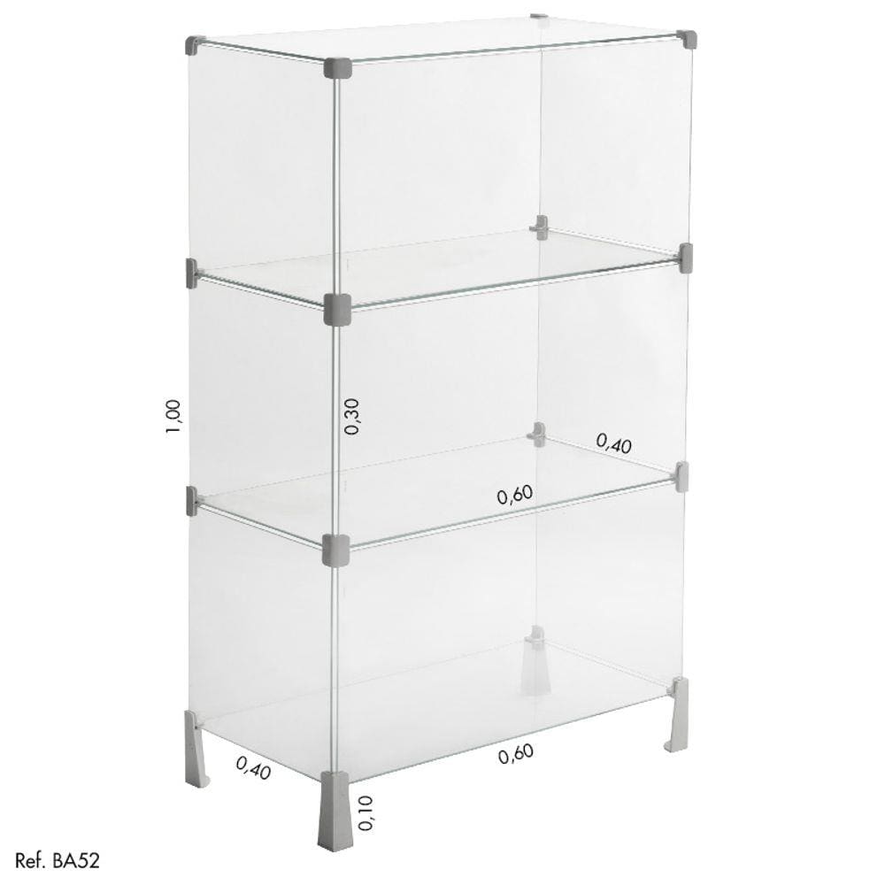 Balcão de Atendimento Modular em Vidro - 0,60 x 1,00 X 0,40
