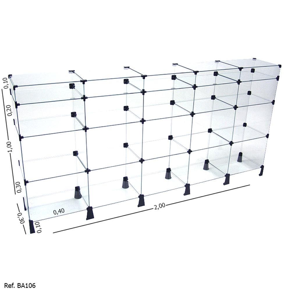 Balcão de Atendimento Modulado em Vidro com Porta Bijuteria - 2,00 x 1,00 x 0,30