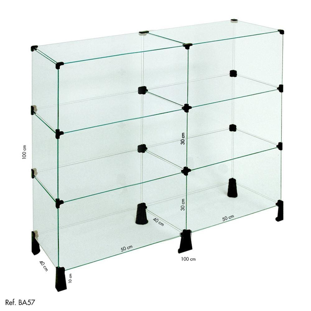 Balcão de Atendimento Modulado em Vidro - 1,00 x 1,00 X 0,40