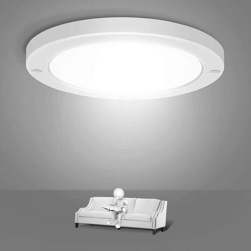 Youtob LED Flush Mount Ceiling Light, 15W 100 Watt Equivalente, 1200lm White Round Lighting