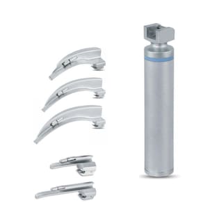 Kit Laringoscópio - 3 Lâminas Curvas E 2 Retas - Led Branco