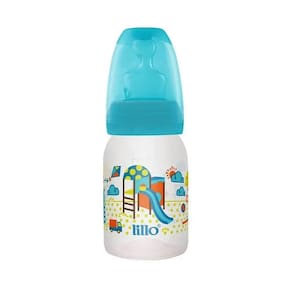 Mamadeira Divertida 120ml 0-6m Bico Ortodôntico Azul Lillo