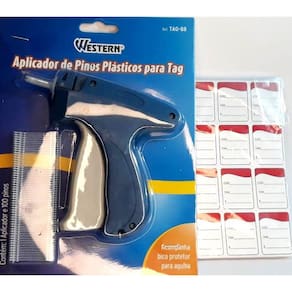Aplicador de Tag + 1000 Etiquetas Cartão Pink
