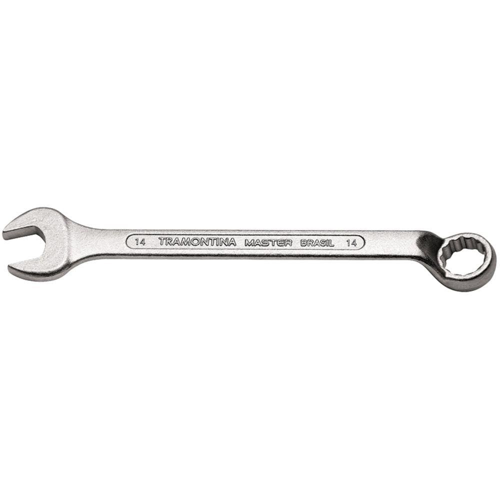 Chave Combinada 14 mm com Pescoço Tramontina com Corpo Forjado em Aço Especial Cromado Tramontina
